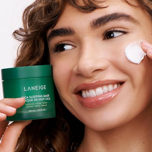 LANEIGE Cica Sleeping Mask: Korean Overnight Mask, Hypoallergenic, Fermented Forest Yeast Extract, Madecassosides, Soothe Stressed Skin, Barrier-Boosting, Dryness, Redness