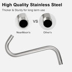 NearMoon S Shaped Shower Head Riser Pipe, Shower Extender Arm with Flange, Standard 1/2" Connection- Bathroom Accessory, 12 Inch (1 Pack, Brushed Nickel)