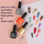 Lavender Violets Gel Nail Polish Set,UV LED Base,Glossy n Matte Top Coat,Blooming Gel Brush Pen Christmas Red Green Colors Sliver Glittery Gold White Pink Nail Art Women Beauty Gift 997