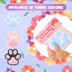 3pcs Big 5.5in Thin Squishy Cat Paw Squeeze Toys,Cute Kawaii Squishies,Cat Paw Fur Ball,Jelly Kitty Paw Squishy Funny for Adults Kids (3pcs Black+Pink+Blue Big 5.5in Thin)