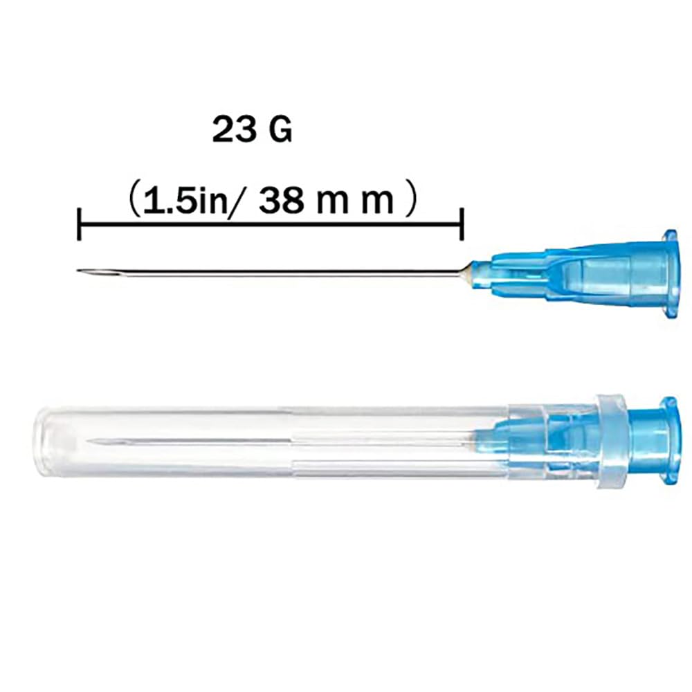 23g 1.5 Inch Needle， 23 Gauge 1.5 Inch Needle， （100Pack） 23 Gauge Needle for Scientific Labs， Individual Sealed Package