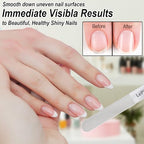 Long Lasting Nail File and Buffer Set, 1 Diamond Metal Nail File with 1 Nano Glass Nail Buffer, Professional Manicure Tools Kit for Home and Salon Use