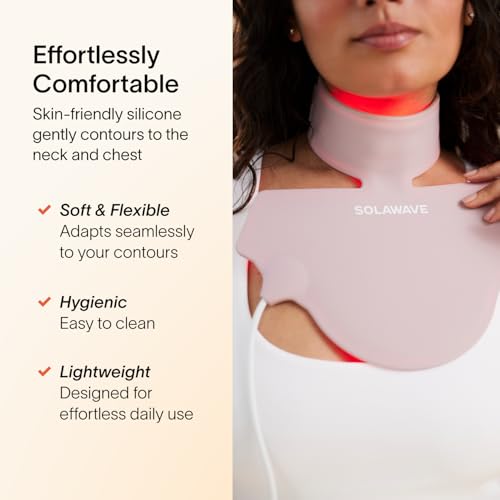 Solawave Neck & Chest LED Light Therapy Mask | FDA Cleared Red and Infrared Light Therapy for Body | Decolletage Mask for Neck Decollete Chest for Anti-Aging & Glowing Skin Device