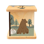 Wooden Piggy Bank for Kids and Adults, Personalized Gift Handmade in USA by BloomOwl, Custom Piggy Bank, Personalized Banks for Kids, Gifts for Baby Boys and Girls (Woodland)