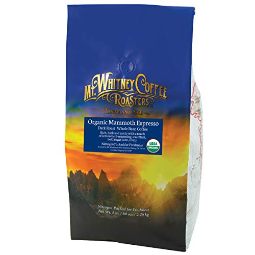 Mt. Whitney Organic Mammoth Espresso, Low Acid Coffee (Whole Bean, 5 Lb)