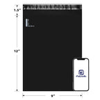 POLYSELLS 200 pcs 9x12 Inches Black Poly Mailers Shipping Envelopes, Strong Adhesive Sealing, Waterproof, and Tear-resistant Postal Mailing Bags for Small Business, Clothes, Non-Fragile Items