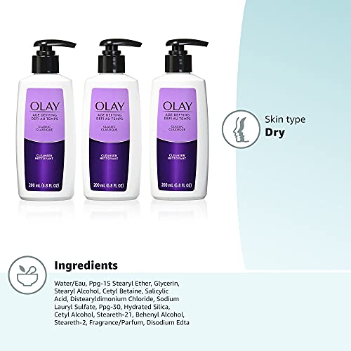 Face Wash by Olay Age Defying Classic Facial Cleanser 6.8 Fl Oz (Pack of 3)