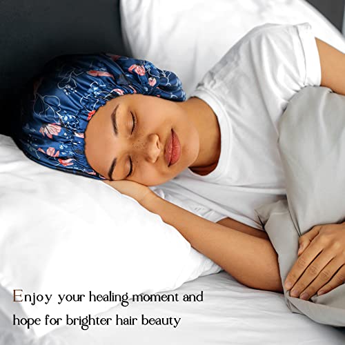 YANIBEST Double Layer Satin Bonnet Silk Bonnet Adjustable Hair Bonnet for Sleeping Hair Bonnets for Women Curly Natural Hair