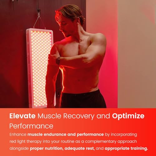 Bestqool Red Light Therapy for face Body, 4 Wavelengths Infrared Red Light Therapy, 100 Elite Grade Dual Chip LEDs, High Power Red Light Panel for Pain, Muscle, Energy. 170W. Modular Design.