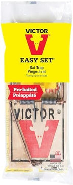 Victor M205 Easy Set Plastic Pedal Sustainably Sourced FSC Wood Humane Snap Rat Trap (Pack of 3)