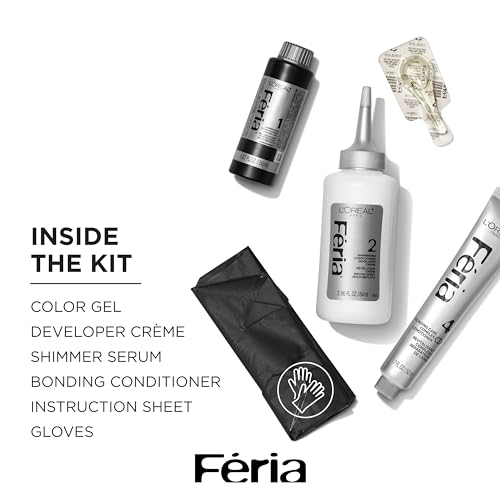 L’Oréal Paris Feria Midnight Bold Multi-Faceted Permanent Hair Dye, One-Step Hair Color Kit for Dark Hair, No Bleach Required, Orchid Glow