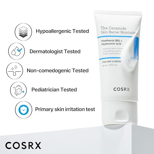 COSRX Ceramide Skin Barrier Moisturizer for Face with 7 Ceramides, Hyaluronic Acid & Panthenol for All Skin Types, 2.7 fl.oz, Korean Skin Care