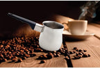 Fino Stainless Steel Turkish Coffee Pot - Professional 18/8 Warmer for Stovetop Coffee, Milk, Tea, Hot Chocolate - Delicious Daily Beverages - 12-Ounce