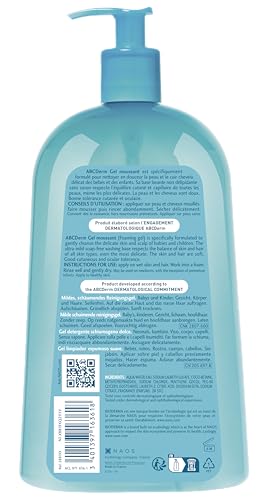 Bioderma ABCDerm Foaming Gel, Gentle Skin Cleanser and Moisturizing Body Wash for Babies and Children, 33.8 Fl Oz