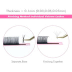 ALLOVE Eyelash Extension Three Boxes Classic Lash Extensions 0.15 CC Curl 13+14+15mm Individual Volume Lash Extensions Lash Trays for Lash Extensions Supplies Single Eyelash Extensions