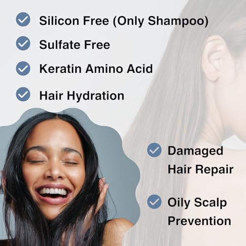 Moist Diane Hair Shampoo and Conditioner Set for Women& Men, Natural Keratin Protein Haircare, Japanese Hydrating Moisturizing Hair& Scalp Hair Care Set, Silicone & Sulfate Free, Extra Night Repair
