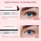 DIY Eyelash Extension Kit,114pcs 10-16mm Lash Cluster With Lash Bond and Seal Remover, Tweezers, Individual D Curl Manga Cluster Lashes, Natural Look, Hyacinth