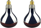 2 Pack Heat Lamp Bulb R40 250 Watt Roasted Red Infrared Explosion Proof Glass Heat Lamp Bulb for Reptiles, Chicks, Food, Bathroom, and Light Therapy, Use E26 Base