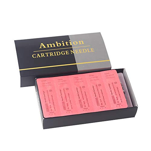 Ambition Premium #08 Bugpin 9RL Disposable Tattoo Needles Cartridges Supply 9 Round Liner 20Pcs for Professionals and Beginners Tattoo Artists