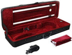 FINO 4/4 Full Size Violin Case Professional Oblong Violin Hard Case with Built-in Hygrometer,Super Lightweight Portable Carrying Bag Slip-On Cover with Backpack Straps,Black