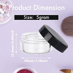 5 Gram Sample Containers with Lids, 200 Count 5ML Sample Jars, Empty Cosmetic Containers with Lids, Small Makeup Travel Containers for Glitter, Lotion, Cream, Beads, with Labels, Mini Spatulas