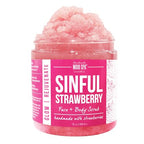 Mojo Spa Sinful Strawberry Superfood Face & Body Scrub | Strawberry Scent | Moisturizing Sugar Based Exfoliator | 10 oz