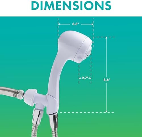 Niagara Conservation N2935 Earth Spa 3-Spray with 2 GPM 2.7-in. Wall Mount Handheld Shower Head in White, 1-Pack | Bathroom Shower Head Sprayer with Pressure Compensation Technology