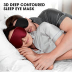 Sleep Mask | 99% Fully Block Out Light Eye Sleep Mask | Long Lash Extension | 3D Deep Contoured Eyes Cover Zero Pressure | Adjustable Straps | Sleep Travel Home Nap Rest Women Men (Red)