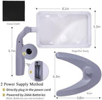 2.5X Magnifying Glass with Light and Stand, Full-Page Desktop Handheld Magnifying Glass with 48 Light for Reading Books Close Work, Powered by USB or Battery