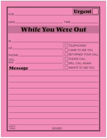 Adams While You Were Out Pads, 4.25 x 5.25 Inches, Assorted Neon Colors, 50 Sheets/Pad (6-Pack) (9711NEON)