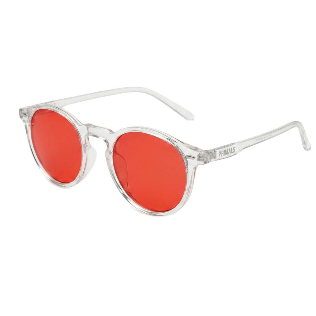 PRIMALS Blue Light Blocking Glasses - Extra Strength - Blocks 99.9% Blue Light - Improves Sleep & Focus - Computer/Gaming/TV/Phones - (Red Lens + Clear Frame)