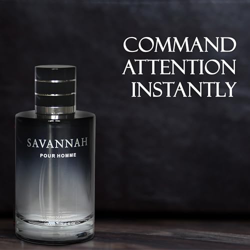 Savannah Cologne for Men Natural Spray Perfume Classic Scent Eau De Toilette for Daily Use 3.4 Fluid Ounce