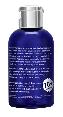 Aussie Trace Minerals - Magnesium Rich, Low Sodium, Complete Electrolyte Drops for Hydration, Energy & Recovery - 2oz / 60ml Liquid Supplement - Vegan, Keto Friendly