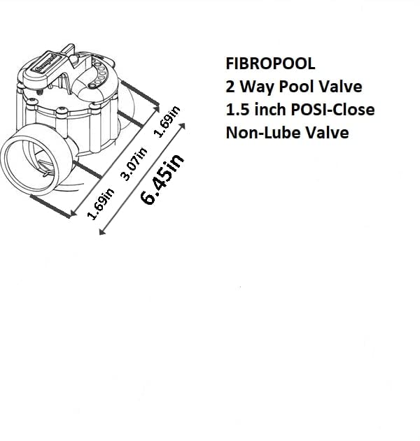 FibroPool Swimming Pool Check Valve - 1 1/2 Inch - Positive Seal & Non Lube Replacement Valve for Pools and Spas