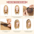 SARLA Black Brown Side Bangs Clip in Synthetic Hair Pieces Straight Bangs Extension for Women