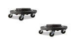 Rubbermaid Commercial Products Brute Twist on/Off Round Dolly, Black, Use with BRUTE Trash Can, Pack of 2