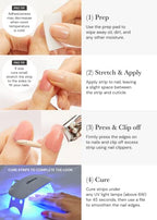 ohora Semi Cured Gel Nail Strips (N Tint Pool) - Blue, Tint, Works with Any UV/LED Nail Lamps, Salon-Quality, Easy to Apply & Remove - Valentine's Day Gel Nail Wraps, Stickers, Romantic Gift Ideas