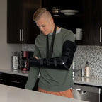 BraceAbility Posterior Long Arm Splint - Elbow Immobilizer Right or Left Forearm Brace with Support Sling for Fractures, Post-Surgery Recovery, Tendonitis, Bursitis, Ulnar Nerve Pain Relief (L)