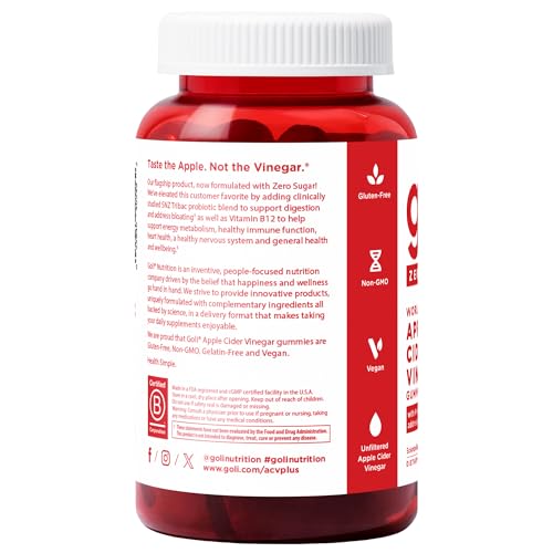Goli Zero Sugar Trio - World's First 3-in-1 Pre, Post, Probiotic, Apple Cider Vinegar with Vitamin B12 and Probiotics, Ashwagandha & L-Theanine, Vitamin D Gummies