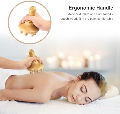 Wood Therapy Massage Tool Wooden Lymphatic Drainage Massager One-Handed Body Sculpting Tools,Physical Therapy Tools, Muscle Scraping Tool,Gua Sha Wood Therapy Tool-5.5 * 4.3 inches
