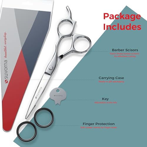 6.5" Hair Cutting Scissors for Professional, Barber & Hairdresser - Extremely Sharp Hair Shears for Cutting, Trimming, Grooming, Precision - Right Hand Hair Scissors for Men, Women, Adults.