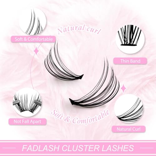 Individual Lashes Large Tray D Curl Lash Clusters 10D 20D 30D 40D Individual Lash Extensions Cluster Lashes Lash Extension Supplies Eyelash Clusters (20D-0.07D, 11mm)