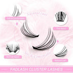 Individual Lashes Large Tray D Curl Lash Clusters 10D 20D 30D 40D Individual Lash Extensions Cluster Lashes Lash Extension Supplies Eyelash Clusters (20D-0.07D, 11mm)
