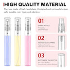 Mini Spray Bottle 10ml, Refillable Glass Spray Bottle, Glass Bottle Atomizer, Perfume Mouthwash Atomizer for Cleaning Refillable Container for Travel, Essential Oils, Perfume 40 Pcs, 10ml