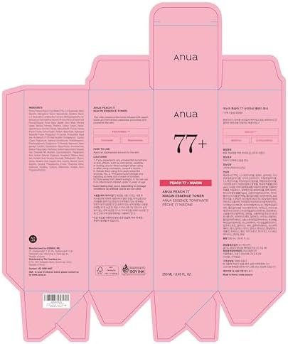Anua Peach 77 Niacin Essence Toner 250ml / Brightening Toner for Face, Niacinamide, Panthenol, Ceramides, Facial Toner for Glass Skin, Korean Skin Care (8.45 fl.oz.)
