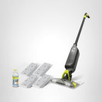 Shark VACMOP Cordless Hard Floor Cleaner, Vacuum and Spray Mop, Powerful Suction, Lightweight, LED Headlights, Includes 4 Disposable Pads, 12oz Multi-Surface Cleaning Solution, Gray, VM252