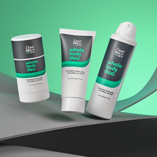DOVE MEN + CARE Whole Body Deo Aluminum-Free Deodorant Cream Aloe + Bamboo Suitable from Pits, Privates, to Feet 2.5 fl oz