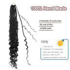Goddess Box Braids Crochet Hair - 24 inch Crochet Box Braids Pre Looped 8 packs Boho Box Braids Crochet Hair Curly Ends,Bohomian Box Braid Crochet Hair for Black Women 1b