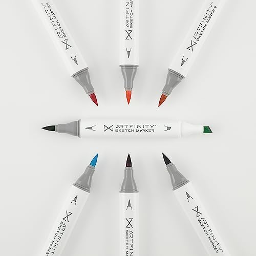 Artfinity Sketch Marker Sets - Set of 3 - Poppy Red R1-8, Vibrant, Professional, Dye-Based Alcohol Markers for Artists, Drawing, Travel, & More