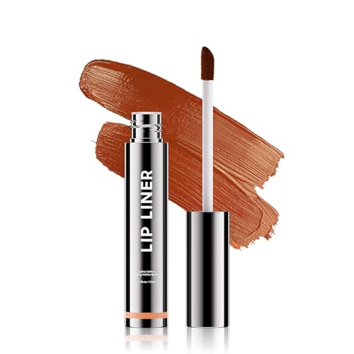 OETUIOW Lip Stain Peel Off, Lip Liner Moisturizing Long-Lasting & Waterproof, Transfer Proof & Plumping, Non-Stick Cup, Cocoa Color